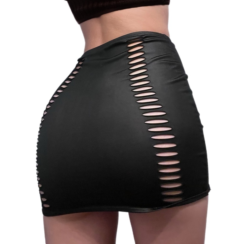 Vinyl mini skirt